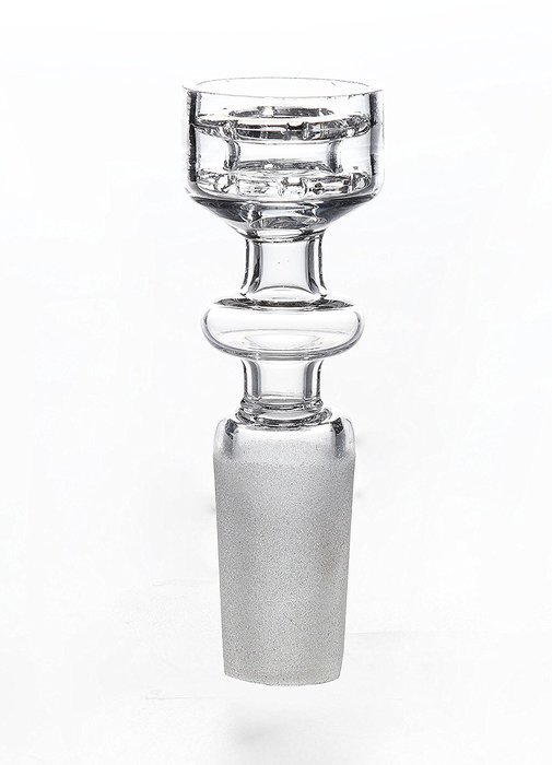 MERITOP Pure Crystal Quartz Double Stack Stacker Diamond Knot (14mm Male)