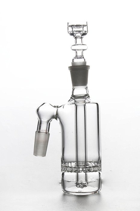 MERITOP Pure Crystal Quartz Double Stack Stacker Diamond Knot (14mm Male) N2