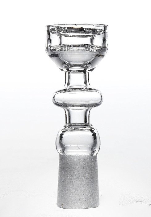 MERITOP Pure Crystal Quartz Double Stack Stacker Diamond Knot (14mm Male) N4