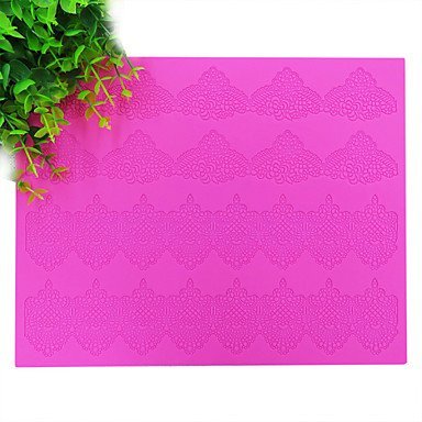 Sher Sugar Royal Lace Border Mold, Silicone Texture Cake Lace Mat,Wedding Fondant Lace Mold