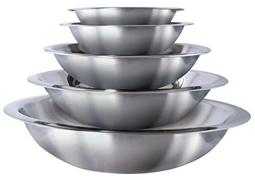 Euro-Ware 5 Piece Mixing Bowl Set, Stainless Steel
