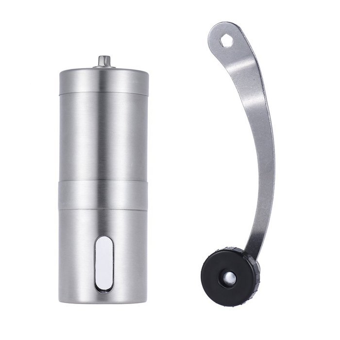 Stainless Steel Manual Coffee Grinder, Punasi Portable Hand Coffee Bean Grinder with Adjustable Ceramic Burr