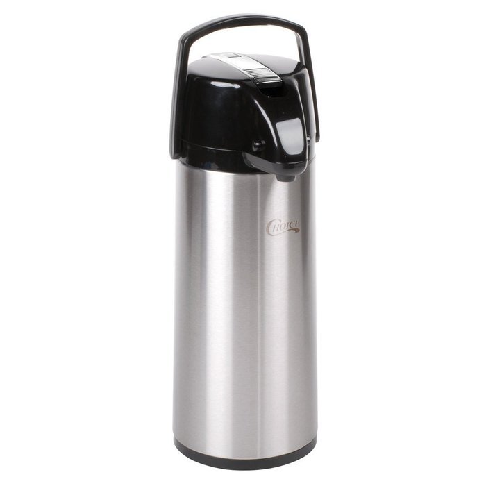 Choice 2.5 Liter Glass Lined Stainless Steel Airpot with Lever