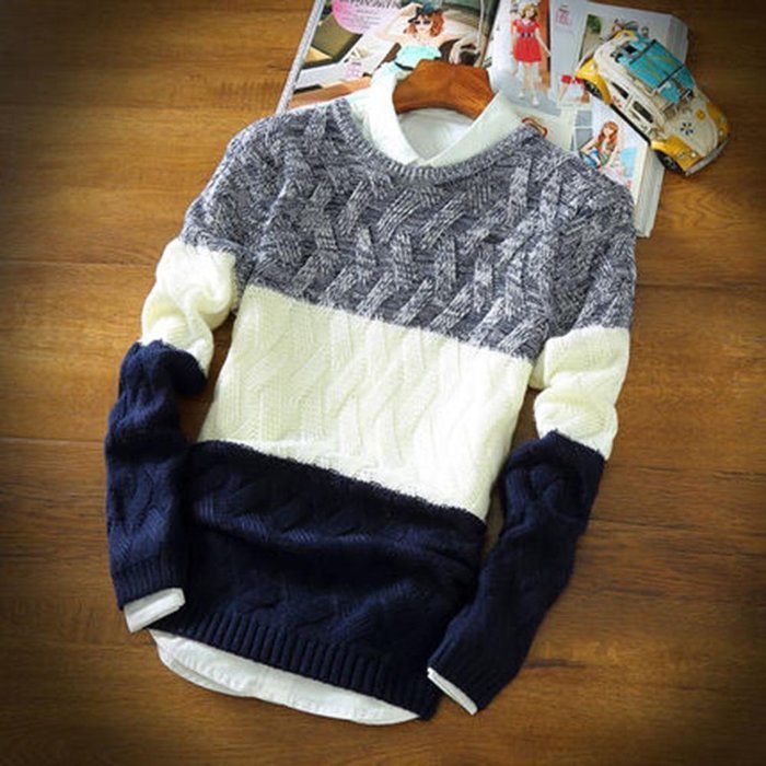 Spritech(TM) Men's Fashion Comfort Knitting Round Neck Pullover Sweater N5