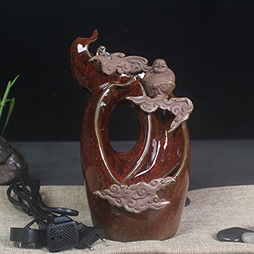 FEI&S Ceramic Flowing Water humidifier living room desk creative Gifts, Home Decor ornaments wine red
