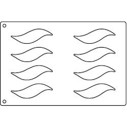 Tuile Template, Swoosh, 5-1/8" x 1.5" each. Overall Sheet 10.5" x 15.5"