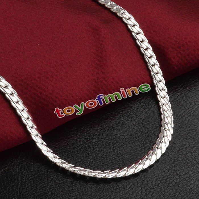 5mm 925 Solid Sterling Silver Plated Necklace Chain 20" inch Fashion Men Women N2