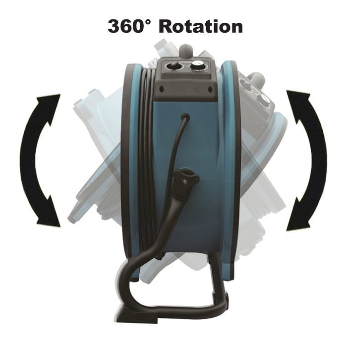 XPOWER X-47ATR Variable Speed Sealed Motor Industrial Axial Air Mover Fan with Timer & Power Outlets N5