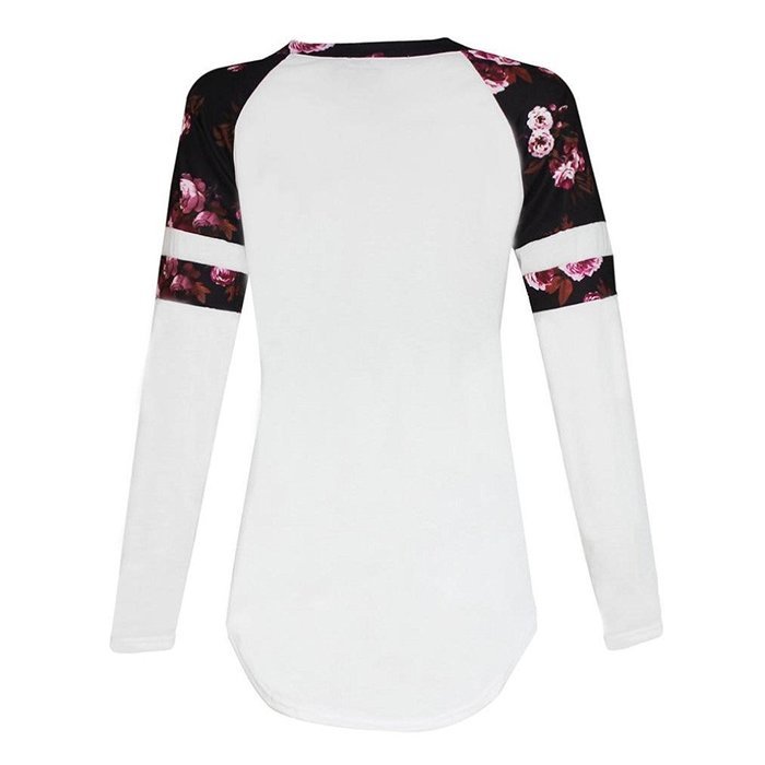 Pullover Blouse, Morecome Women Floral Splice Printing Long Sleeve Round Neck Topss