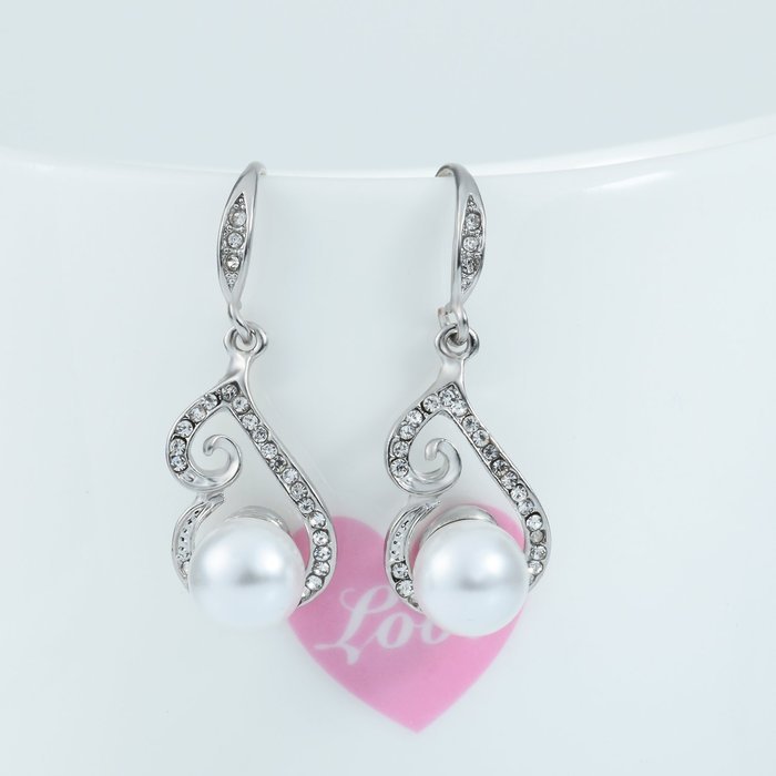 Morenitor(TM) Jewelry Set Gold Plated Pearl Pendant Necklace Dangle Earring Stud Set. N20