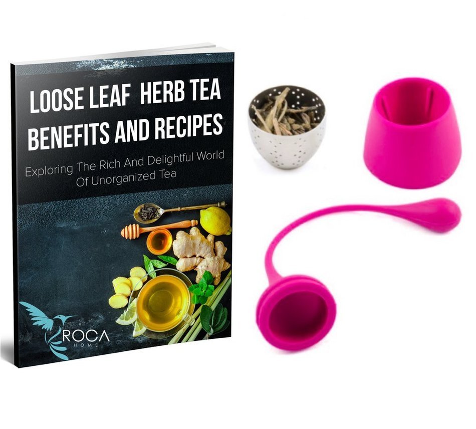 Silicone Tea Infuser Leaf Strainer for Loose Leaf Tea by ROCA Home (Set of 4) &ndash; Single Cup Tea, Includes Tea Guide...
