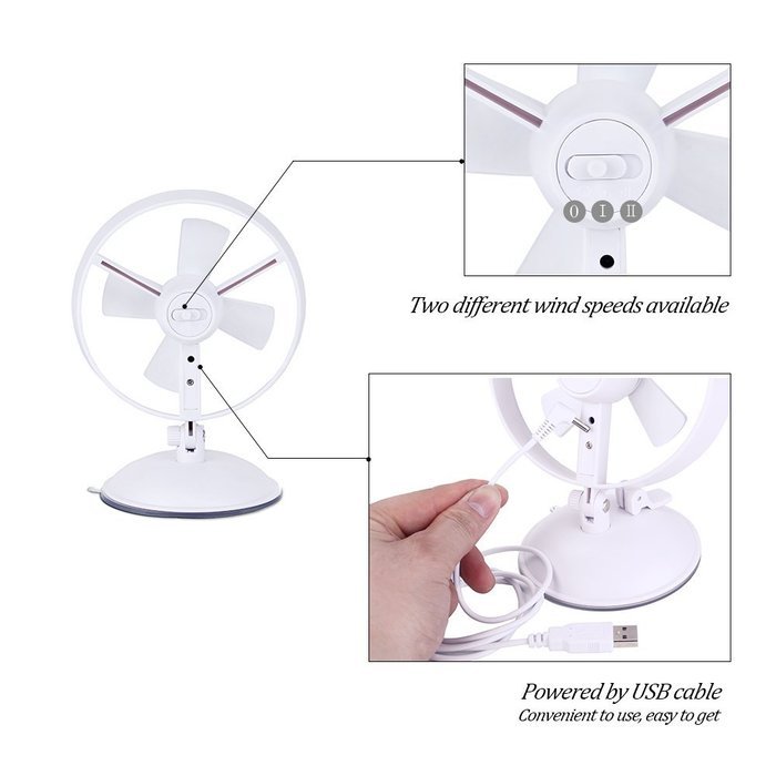 Desk Fan Mini USB Table Fan for Kids(2 Speed,Super Light,Very Safety,5 Inch)(Black) N12