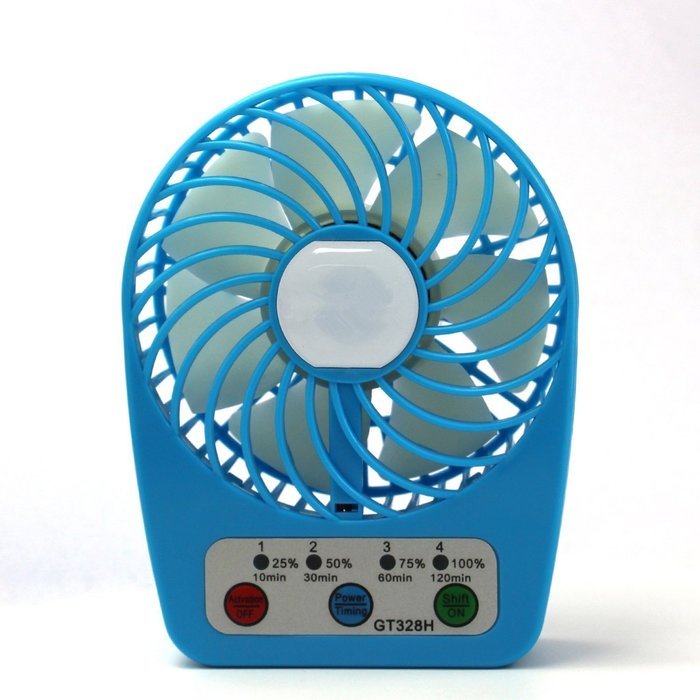 Mini Table Fan, Findway 4 Speeds Portable Handheld Rechargeable Desktop Fan with Timing Setting Fuction (Black) N6