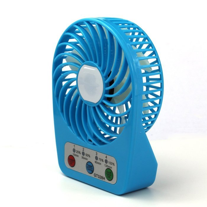 Mini Table Fan, Findway 4 Speeds Portable Handheld Rechargeable Desktop Fan with Timing Setting Fuction (Black) N7