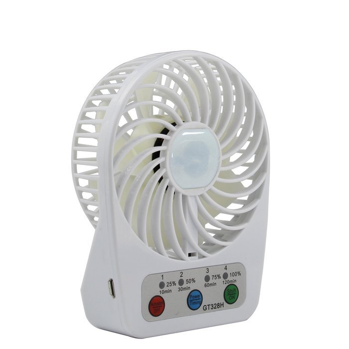Mini Table Fan, Findway 4 Speeds Portable Handheld Rechargeable Desktop Fan with Timing Setting Fuction (Black) N8