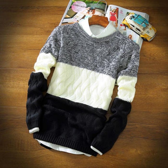 Spritech(TM) Men's Fashion Comfort Knitting Round Neck Pullover Sweater N7