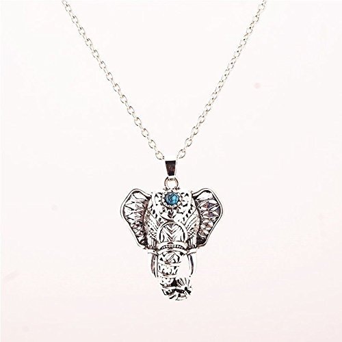 Vintage Retro Silver Elephant Charm Pendant Turquoise Chain Choker Necklace Gift N8