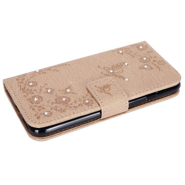 iPhone 7 Case,iPhone 7 Wallet Case,Phezen Serect Garden Series Butterfly Flower Bling Diamod Inlaid PU Leather... N5