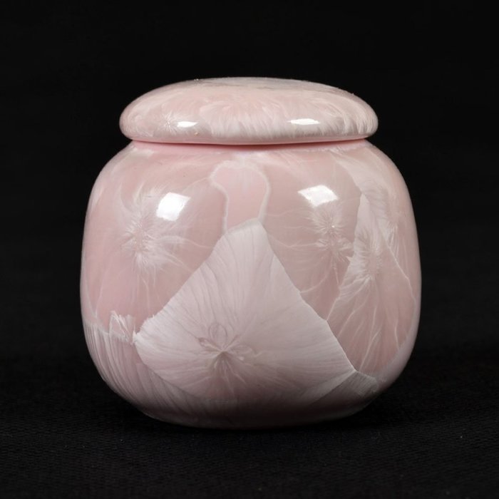 XDOBO Mini Crystalline Glaze Ceramic Tea Tin Pot Tea Sealed Storage Container (yellow) N2