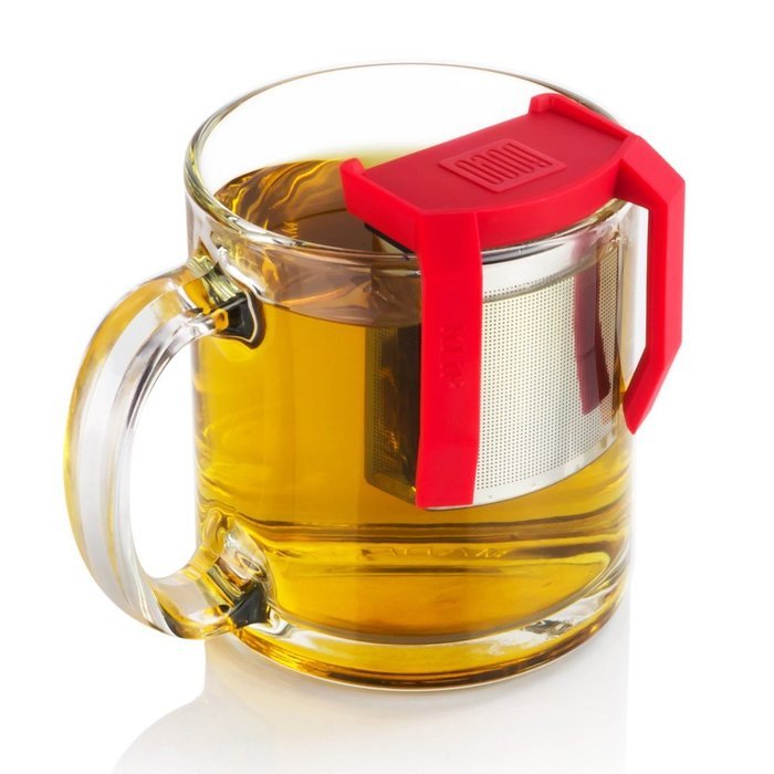 Boco Clip On Tea Infuser Brewer For Office w/ Drip Catcher. Sip While Brewing Too! (KLiP - Sky Blue)