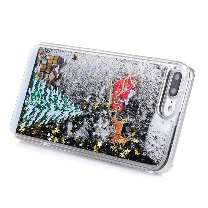 Badalink iPhone 7 Plus Case (5.5") Christmas Tree Liquid Case Clear Hard PC Case Bling Shiny Glitter Liquid Flowing... N22