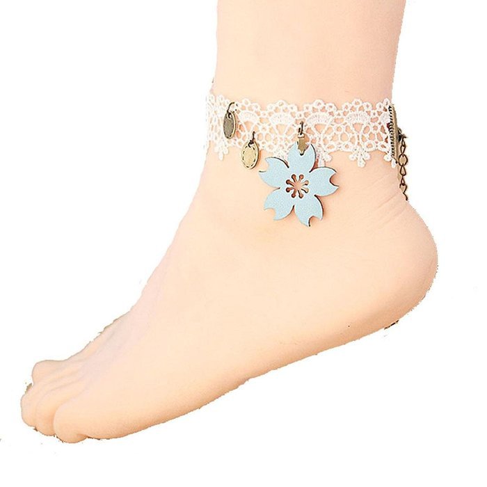 Susenstone&reg; Lace Women Anklet Cherry Blossoms Clothing Accessories N3