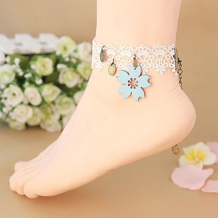 Susenstone&reg; Lace Women Anklet Cherry Blossoms Clothing Accessories N4