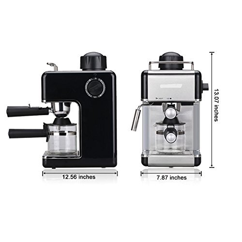 4-Cup 800W 3.5bar Mini Steam Espresso Office Coffee Maker Stainless Steel Coffee Machine For Home Use Ship from... N4
