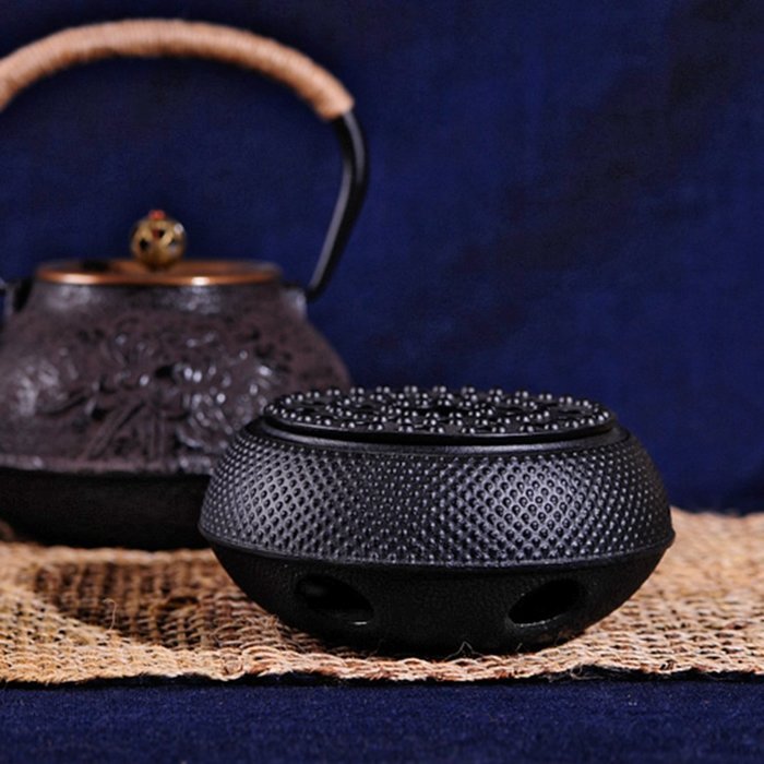 Homestia Cast Iron Teapot Warmer Black Honeycomb Pattern Antique Style 5.12"(Dia)