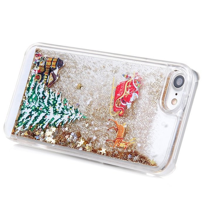 Badalink iPhone 7 Case (4.7") Christmas Tree Liquid Case Crystal Clear Hard PC Case Bling Shiny Glitter Liquid... N9