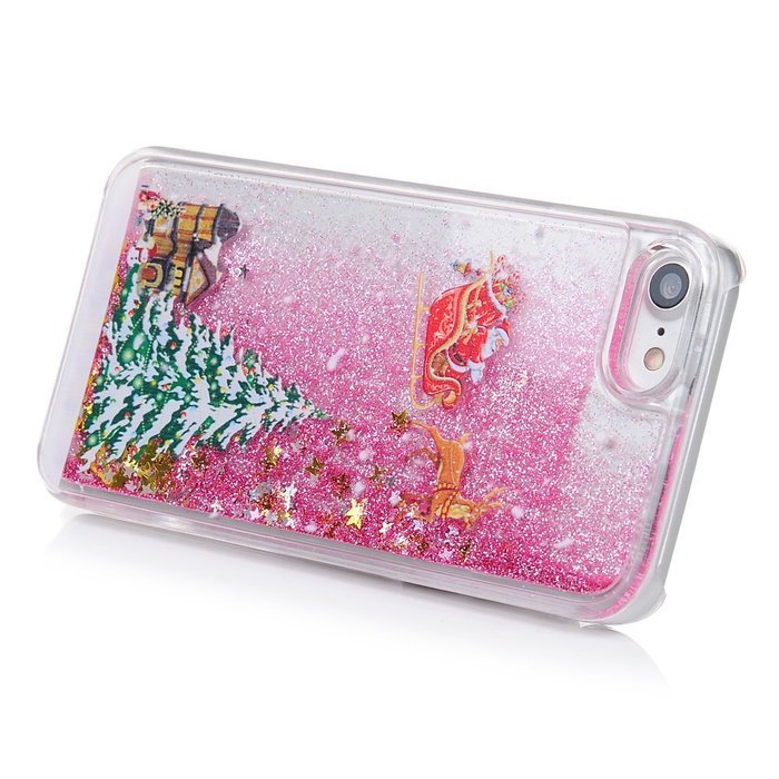 Badalink iPhone 7 Case (4.7") Christmas Tree Liquid Case Crystal Clear Hard PC Case Bling Shiny Glitter Liquid... N10