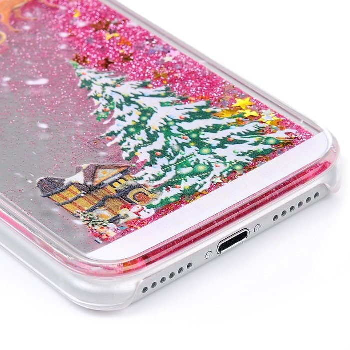 Badalink iPhone 7 Case (4.7") Christmas Tree Liquid Case Crystal Clear Hard PC Case Bling Shiny Glitter Liquid... N11