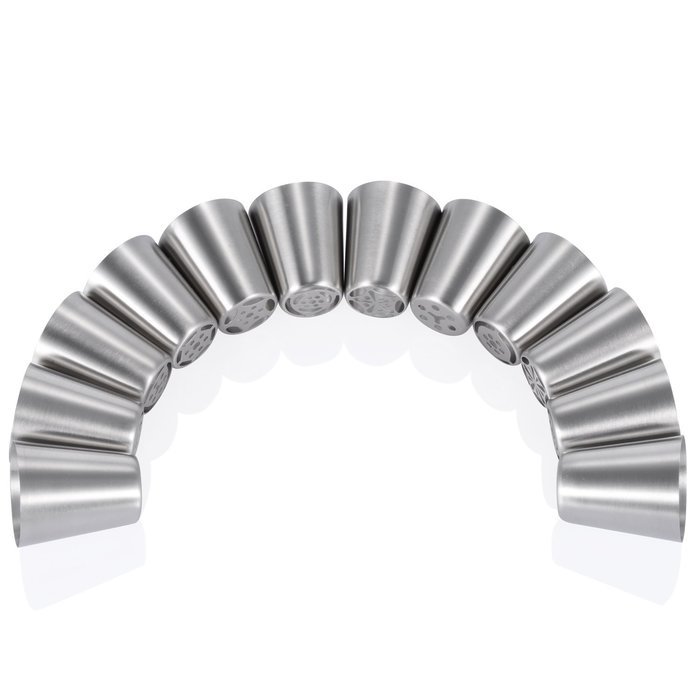 BlueFire&reg; 12pcs/Set Russian Piping Tips With High Quality Stainless Steel, Cake Cupcake Pastry Icing Frosting...