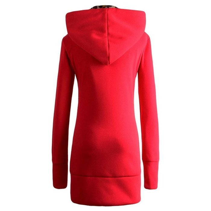 Coat,Morecome Women Plus Velvet Thickened Hooded Sweater Leopard Zipper Coat N4