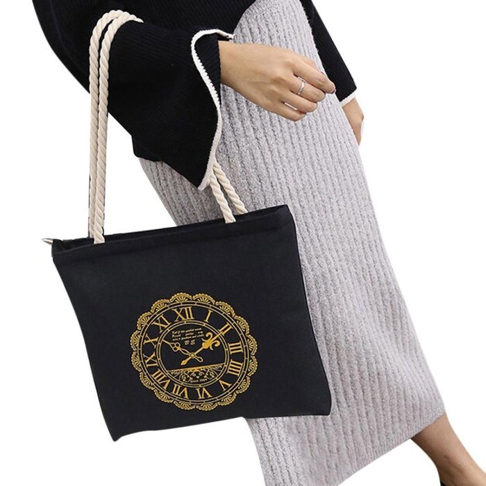 AutumnFall Fashion Cute Printing Women Girls Canvas Bags Shoulder Bag Casual Handbag (Gray) N15