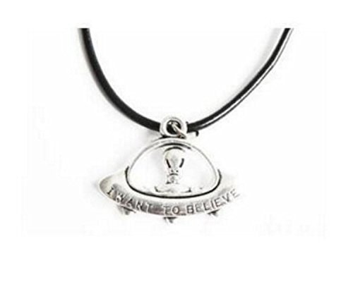 Bill forever Flying saucer necklace necklace pendant, leather chain silver pendant N3