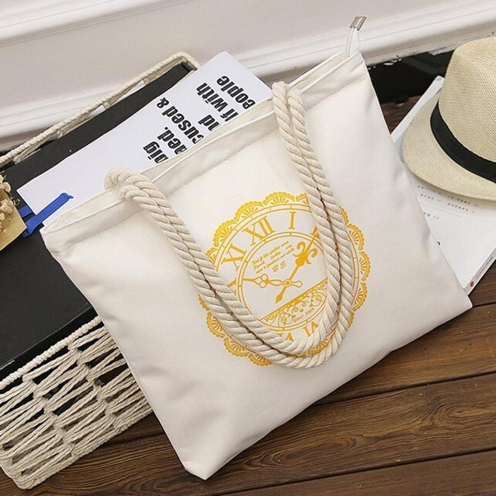 AutumnFall Fashion Cute Printing Women Girls Canvas Bags Shoulder Bag Casual Handbag (Gray) N16