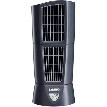 6" Front-Mounted Electronic Controls, Platinum Desktop Tower Fan, Black N2