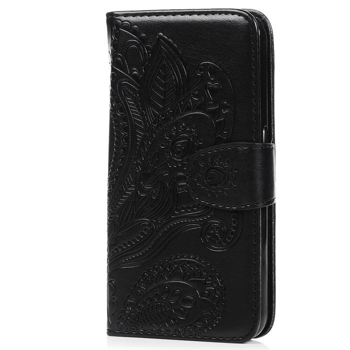 Galaxy S6 Case,Samsung Galaxy S6 Case - Wallet Flip Stand Case Embossed Plants PU Leather Case Shockproof Soft... N19