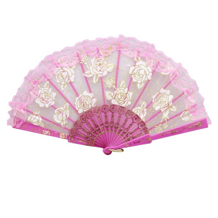 Froomer Lace Folding Hand Held Fans Tulle Summer Wedding Birthday Party N14