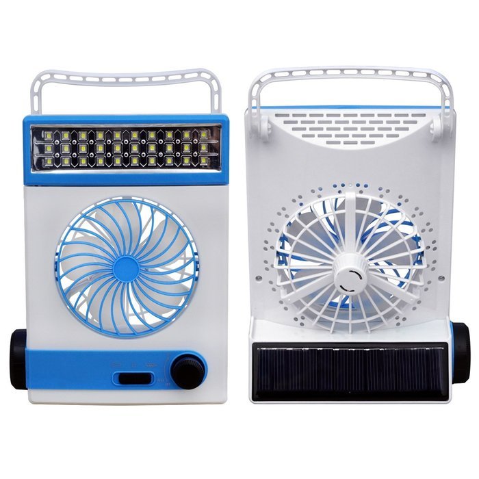 Solar Power Rechargeable 4 Blade Vent Fan Cooling for Home Office Car Camping N7