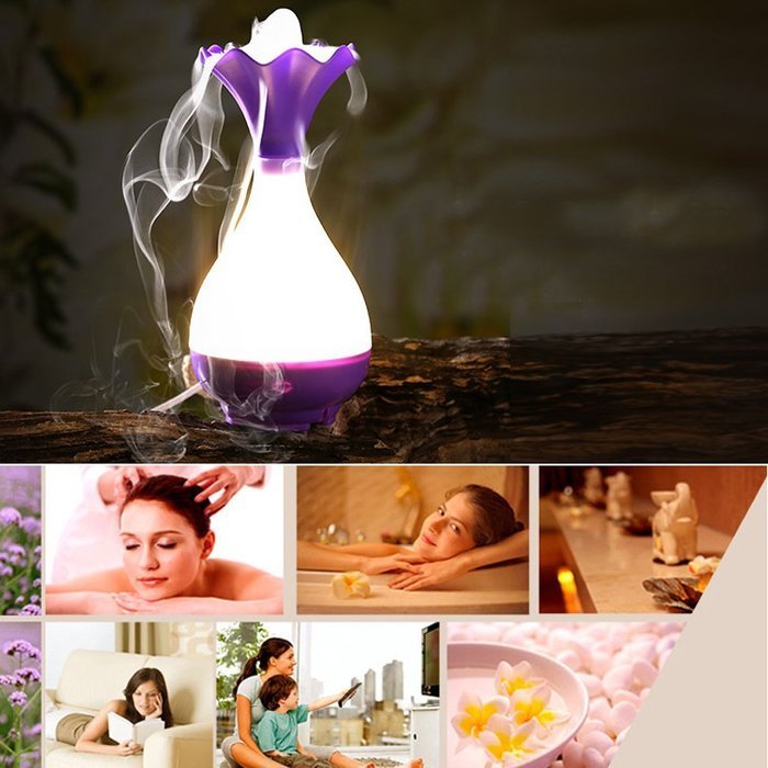 Essential Oil Diffuser, SUNTA Colorful 95ml Aromatherapy Diffuser Portable Ultrasonic Aroma Humidifier LED Lamps... N16