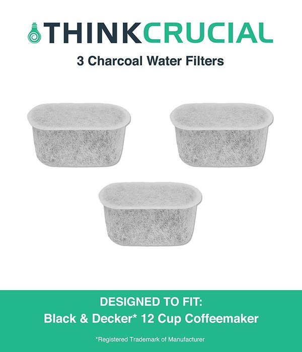 Crucial Coffee 3 Black and Decker Charcoal Water Filters Fit 12 Cup Coffee Machines