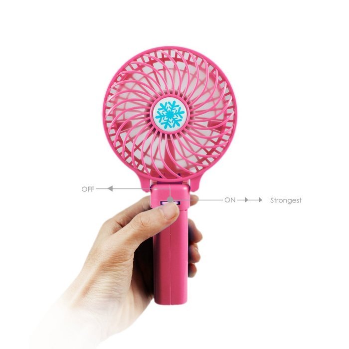 Dealpeak Mini Rechargeable Foldable USB Handheld Fan Fast Cooling Fan Cooler (pink) N29