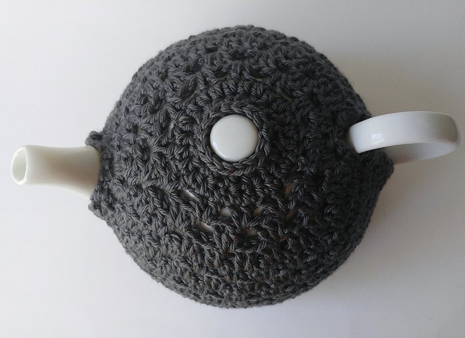 Crochet Tea Pot Cozy Charcoal Grey
