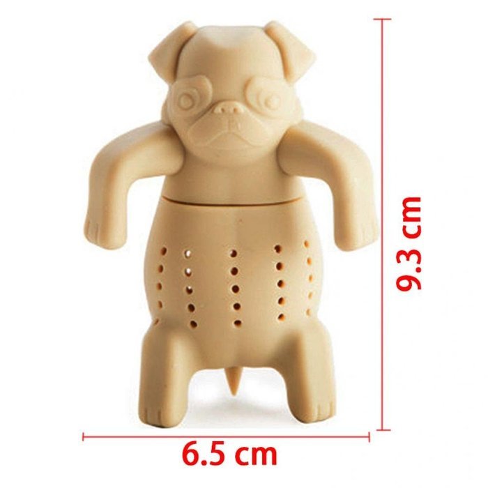 GOOTRADES Silicone Tea Coffee Infuser Pug In A Mug Teapot Herbal Spice Strainer Filter (Beige)