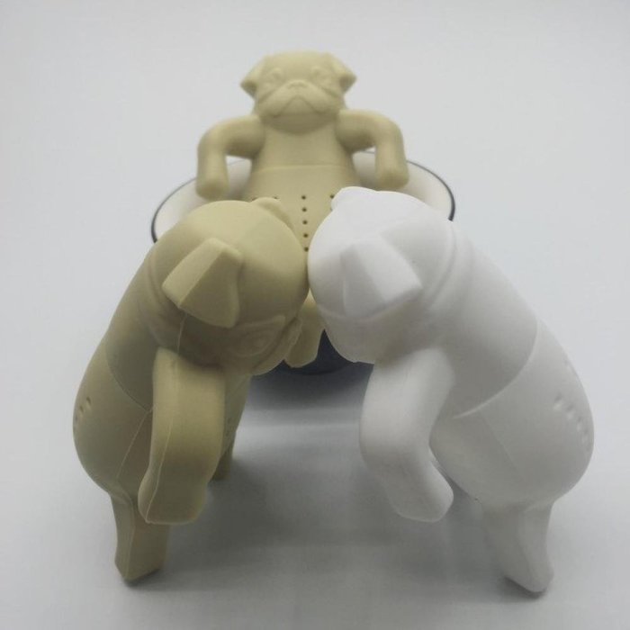 GOOTRADES Silicone Tea Coffee Infuser Pug In A Mug Teapot Herbal Spice Strainer Filter (Beige) N2