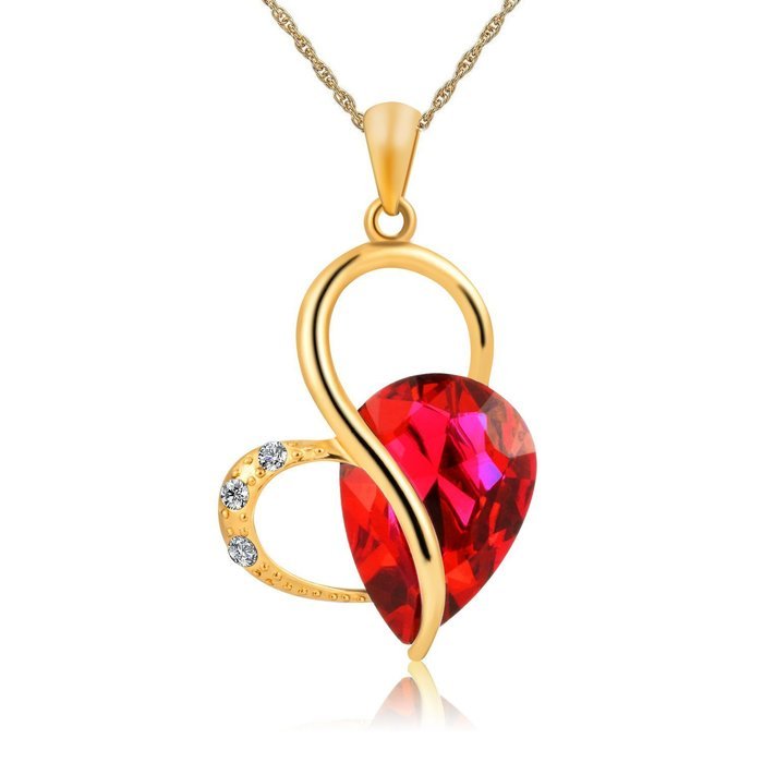 Jewelry Sets- Morenitor[TM] Gold Plated Austrian Crystal Heart Shape Necklace Earrings Set. N9