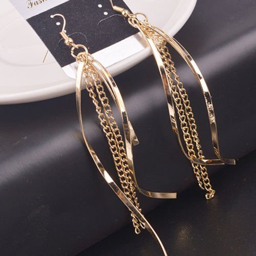 CharmingPlated silver Fashion Stylish Lady Dangle Ear Stud Hoop Earrings