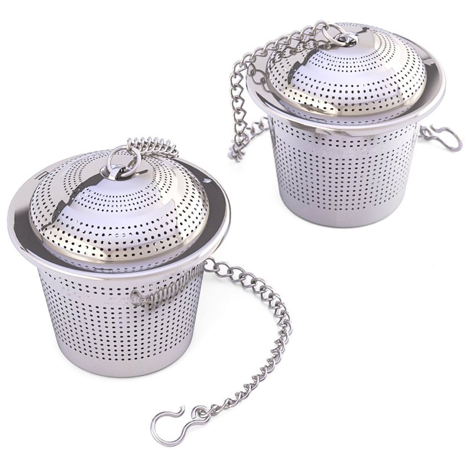 TEAlise Set of 2 Loose Leaf Tea and Spice Infuser Ultra Fine Stainless Steel Strainer & Steeper for a Superior...